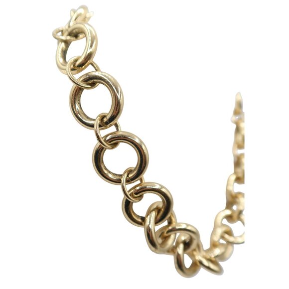 J CREW Chunky Open Link Statement Gold Tone Chain Necklace 18 Inches Preppy - Picture 2 of 6